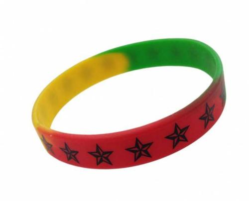 Silikonarmband Rastafari Sterne