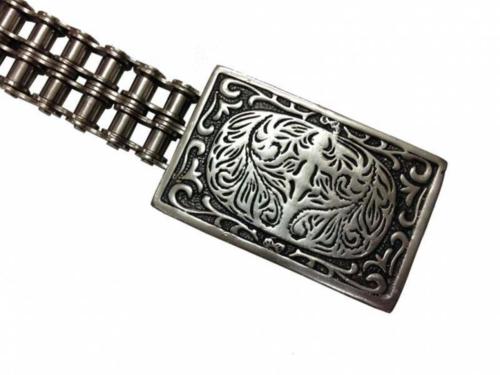 Verchromter 2-reihiger Motorradketten Gürtel