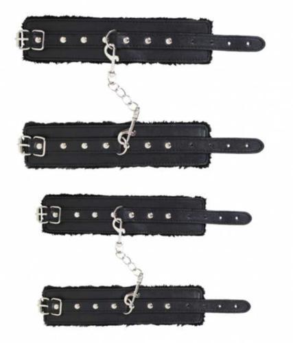Black Wrist and Ankle Bondage Set