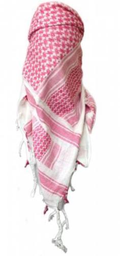 Palestinian Scarf White Red