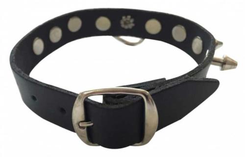 Black Fetish Leather Wristband With Killer Studs