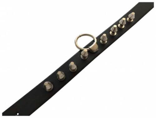 Black Fetish Leather Wristband With Killer Studs