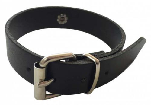 Black Fetish Leather Wristband With O-Ring