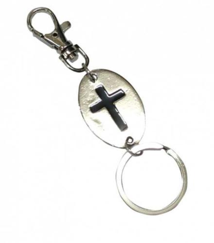 Schlüsselanhänger Mit Schwarzem Kreuz