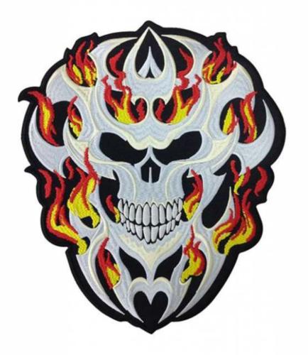 Aufnäher Totenkopf in Flammen
