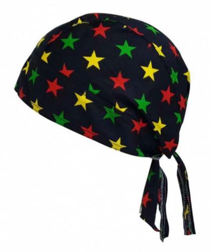 Rocker Bandana Cap Schwarz Mit Sternen
