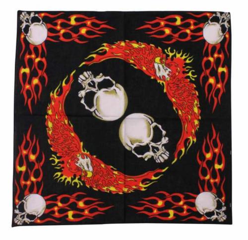Biker Bandana Feuervogel & Totenkopf