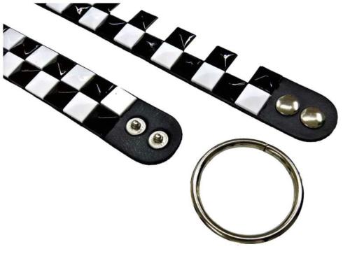 Black & White Pyramid Studded Wrist Bondage Set