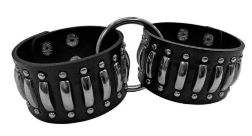 Wrist Bondage Set With Flat Studs
