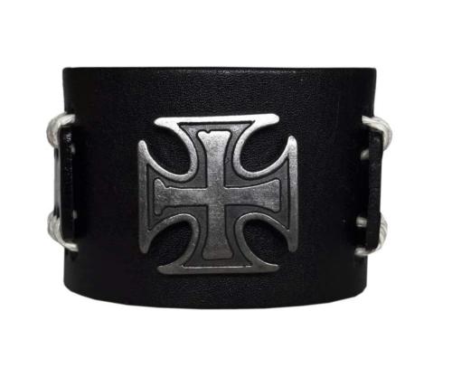 Lederarmband Eisernes Kreuz Schwarz