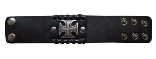 Lederarmband Schwarz Eisernes Kreuz