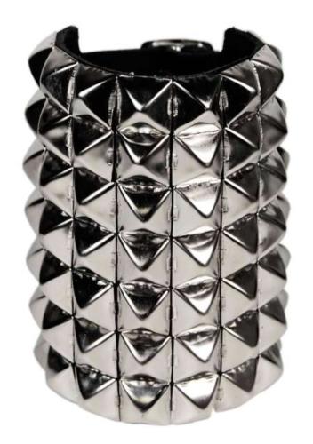 Studded Wristband 7 Row Pyramid Studs