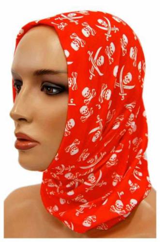 Multifunktionstuch Orange Totenkopf