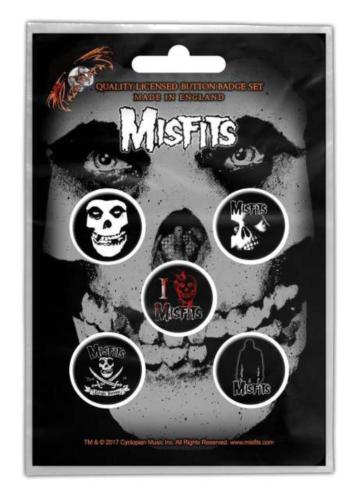 Misfits Skull Button Badge Pack