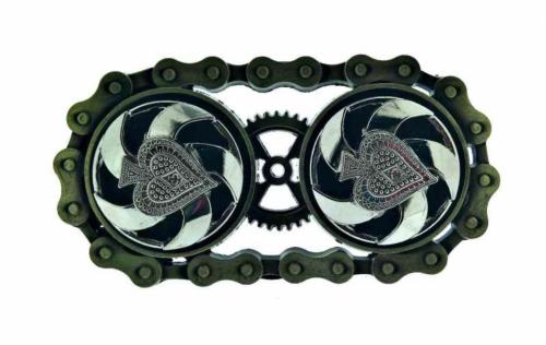 Gürtelschnalle Steampunk Rotierendes Pik As