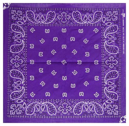XL Bandana Head Wrap Scarf Paisley Purple