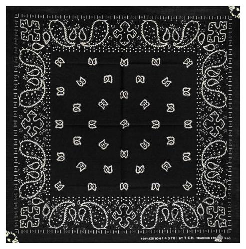 XL Bandana Scarf Paisley Black