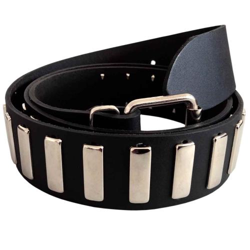 Leather belt flat studs