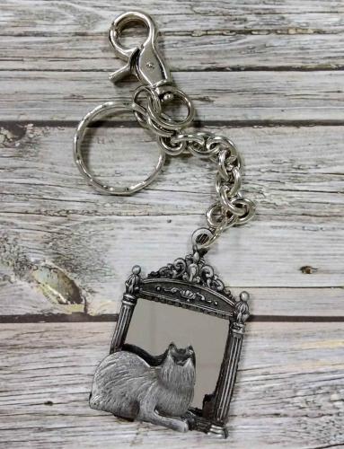 Gothic Cat Keychain Carabiner Key Ring