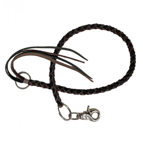 Black Dark Brown Leather Wallet Trouser Chain