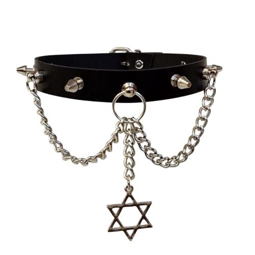 Leder Choker Mit Killernieten Und Davidstern