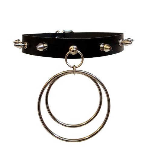 O-Ring Leather Collar And Killer Studs
