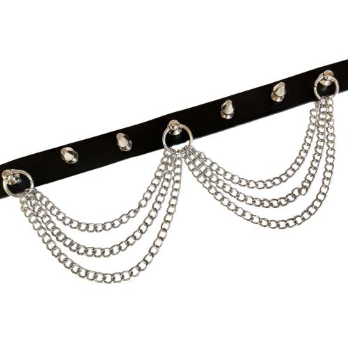 Leder Choker Mit Killernieten Und Ketten