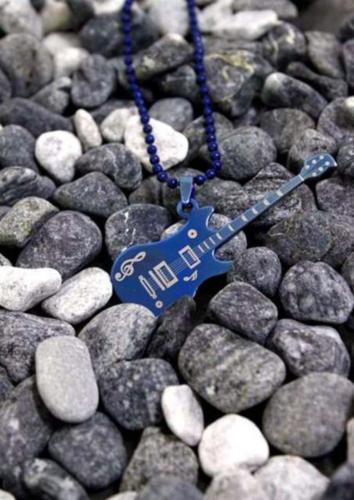 Rock E-Gitarre Halskette Blau