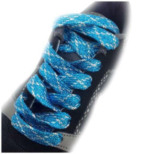 Glitzerschnürsenkel Blau & Silber