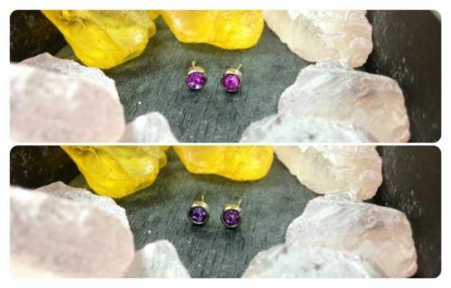 Ohrstecker Magenta Strassstein