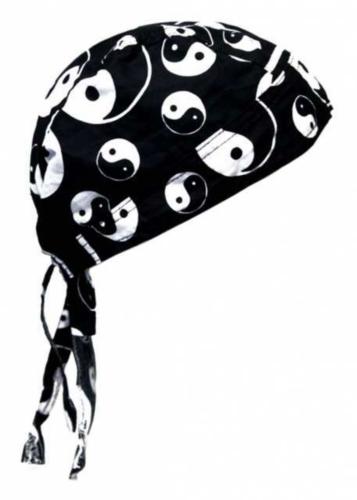 Biker Bandana Cap Schwarz Yin Yang