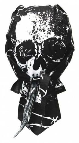 Fitted Bandana Cap Biker Skull With Wires