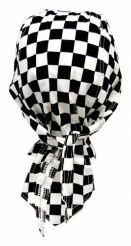 Biker Bandana Cap Schwarz Und Weißes Schachmuster