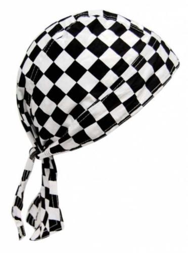 Biker Bandana Cap Schwarz Und Weißes Schachmuster