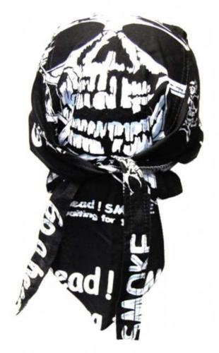 Rocker Bandana Cap Schwarz Totenkopfmund