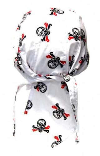 Fitted Bandana White Skulls With Red Bones