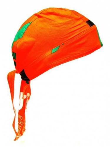 Biker Bandana Cap Orange Cannabis