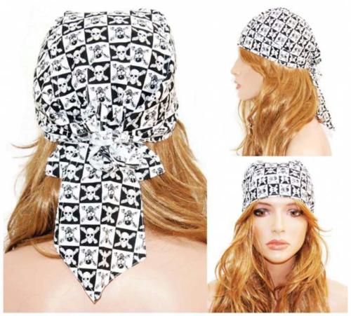 Rocker Bandana Cap Mit Totenköpfen