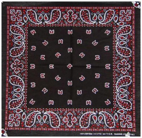 Bandana Kopftuch Paisley Schwarz Rot