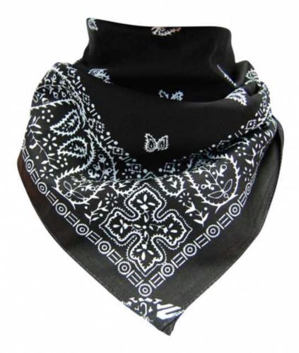 Bandana Head Wrap Scarf Flower Black & White