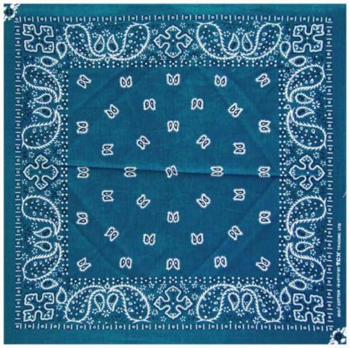 Trendy Biker Bandana Scarf Paisley Pattern Blue