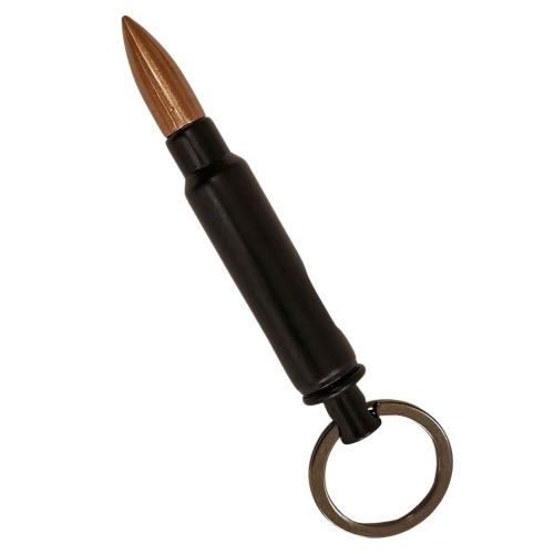 Patrone 7,62 mm Flaschenöffner Schlüsselanhänger Schwarz Matt