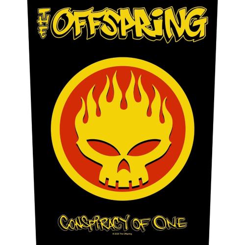 THE OFFSPRING Rückenaufnäher – Conspiracy of One – Flammenschädel-Logo – 100 % Polyester – ca. 35,5 x 30 cm – Punkrock