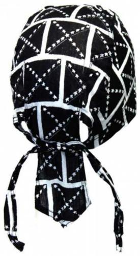 Kinder Bandana Cap Schwarz Weiß Südstaaten