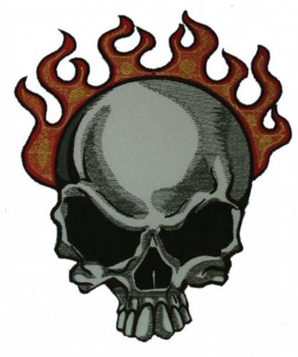 Aufnäher Totenkopf Flammen