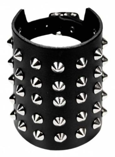Punk Wristband 5 Row Conical Studs