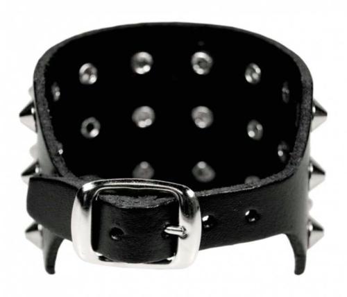 Lederarmband 3-reihig Spitznieten