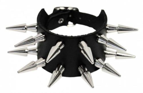 Rocker Armband 2-reihig Spike Nieten
