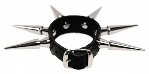 Leder Manschette 1-reihig Spike Nieten