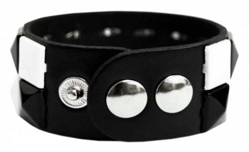 Rocker Armband Pyramidennieten Schwarz & Weiß